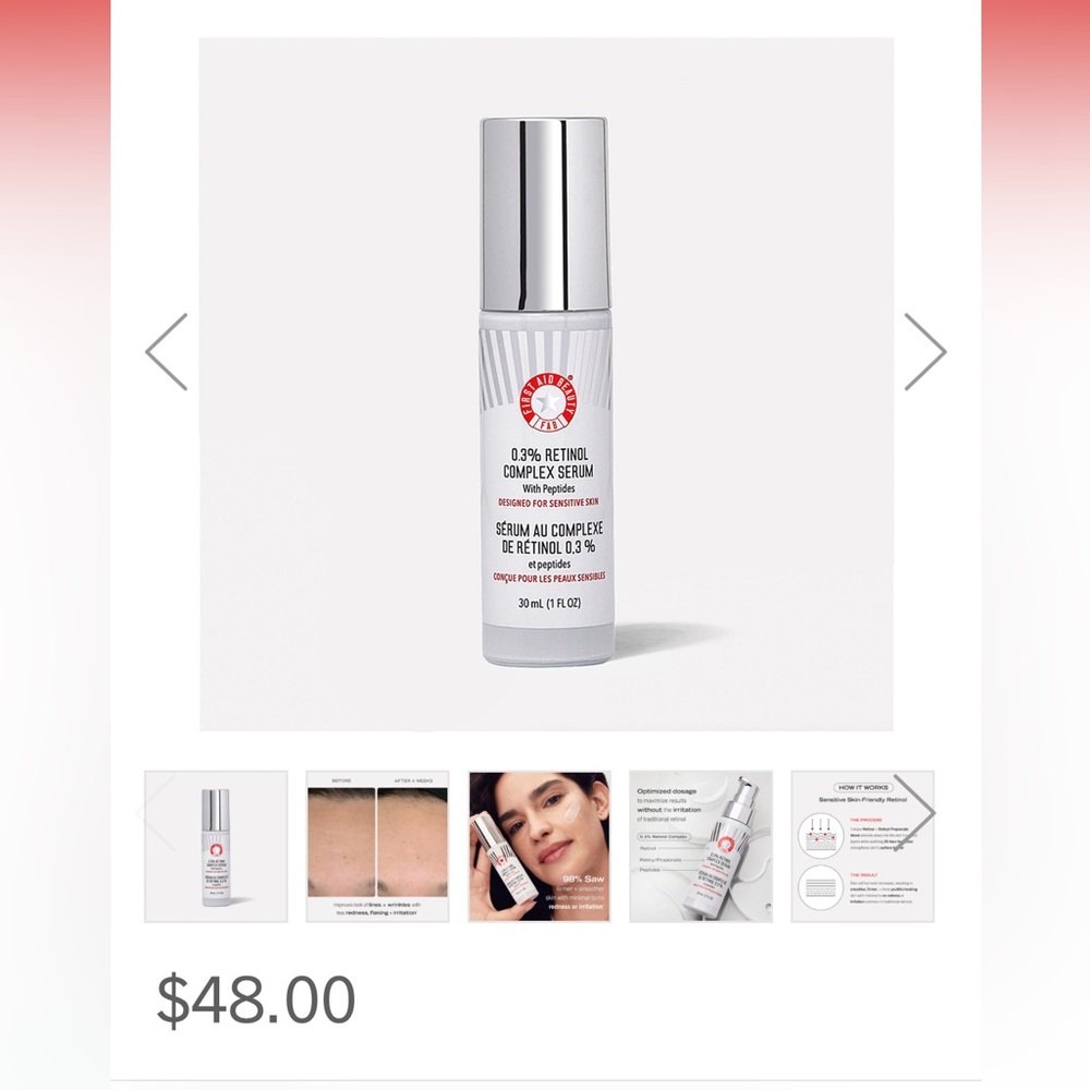 First Aid Beauty New Retinol Line- Eye Cream and Serum - Picture 3 of 13